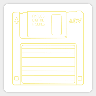 Floppy Disk (Flavescent Yellow Lines) Analog / Computer Magnet